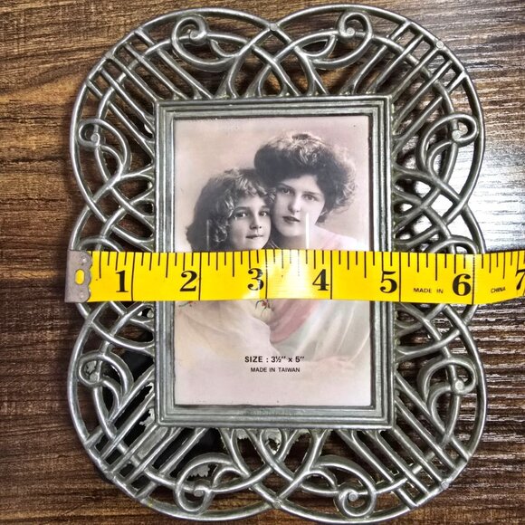 Vintage Silver Scroll Work Metal Picture Frame 3.5" X 5" - Picture 6 of 7